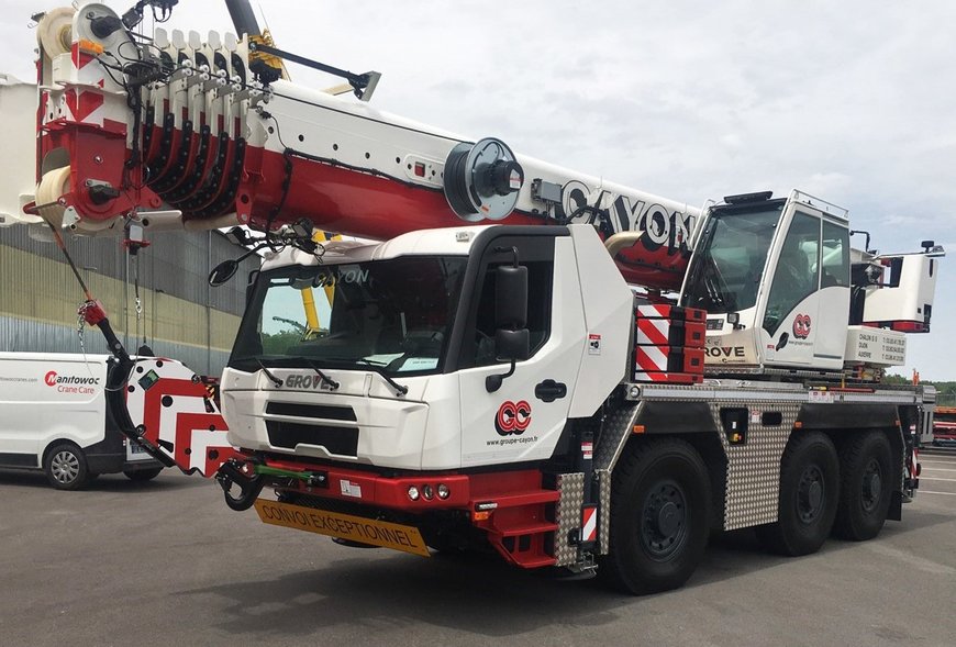 Three Grove GMK3060L-1 and one GMK5150L-1 all-terrain crane for French transport specialist Groupe Cayon